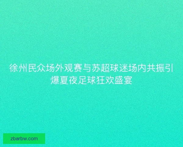 徐州民众场外观赛与苏超球迷场内共振引爆夏夜足球狂欢盛宴